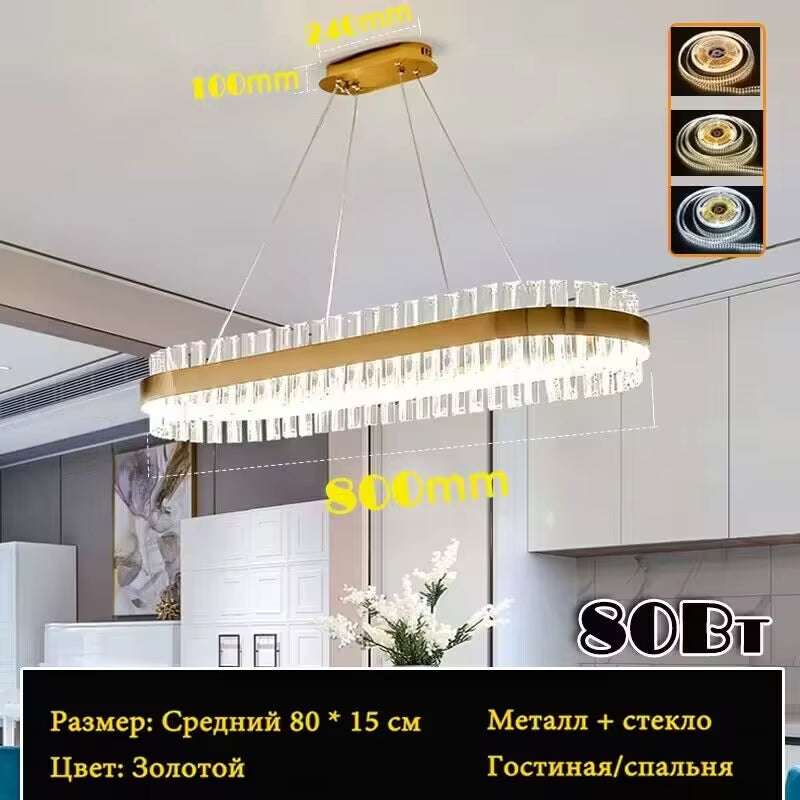 Modern Crystal Chandelier Living Room Ceiling Chandeliers Villa Loft Golden Lustre Lighting Home Decor Hanging Ceiling Lights