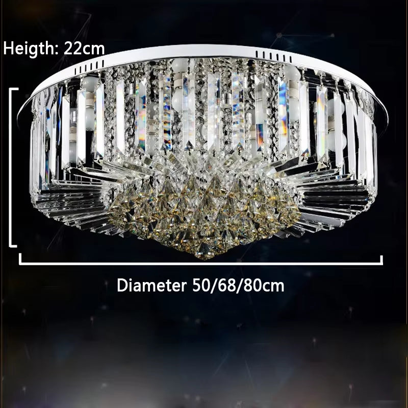 Round Desgin Led Ceiling Light E14 Crystal Ceiling Light Lustres De Cristal Abajur Lamparas De Techo for Bedroom Livingroom