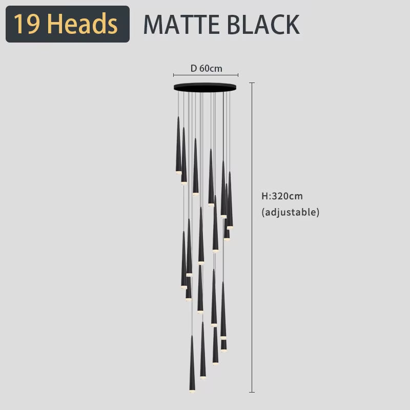 Stair Chandelier Simple Modern Atmosphere Duplex Apartment Building the Bedroom the Nordic Restaurant Loft Rotati Long Droplight