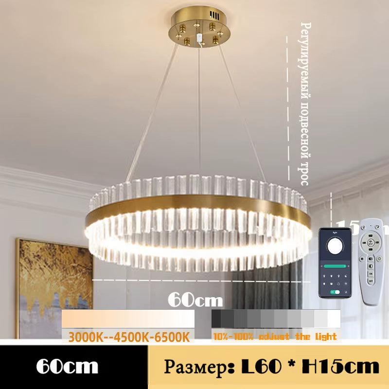 Modern Crystal Chandelier Living Room Ceiling Chandeliers Villa Loft Golden Lustre Lighting Home Decor Hanging Ceiling Lights