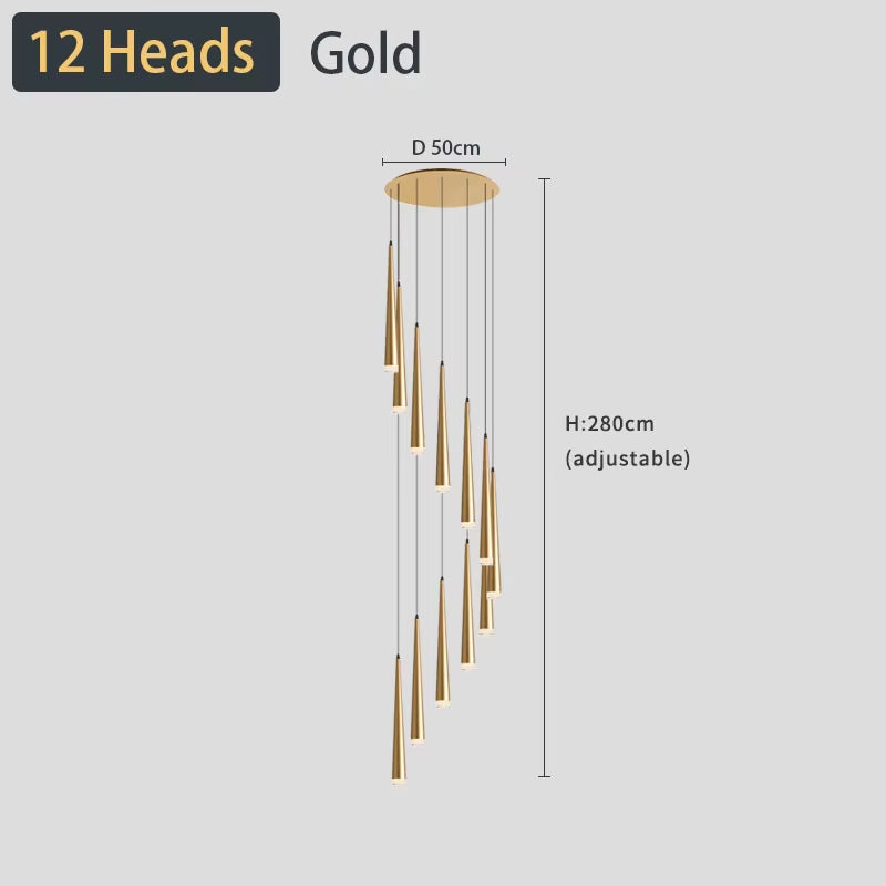 Stair Chandelier Simple Modern Atmosphere Duplex Apartment Building the Bedroom the Nordic Restaurant Loft Rotati Long Droplight