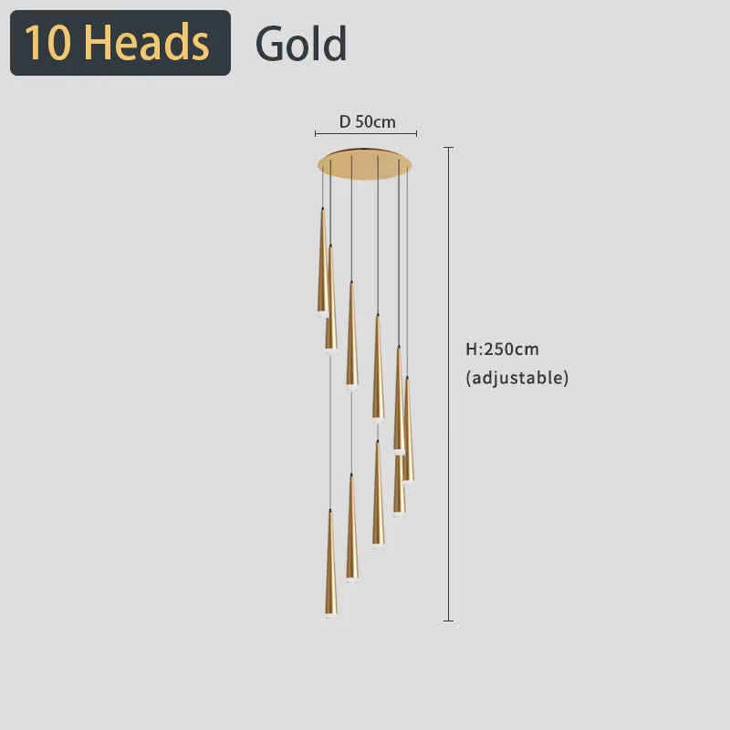 Stair Chandelier Simple Modern Atmosphere Duplex Apartment Building the Bedroom the Nordic Restaurant Loft Rotati Long Droplight