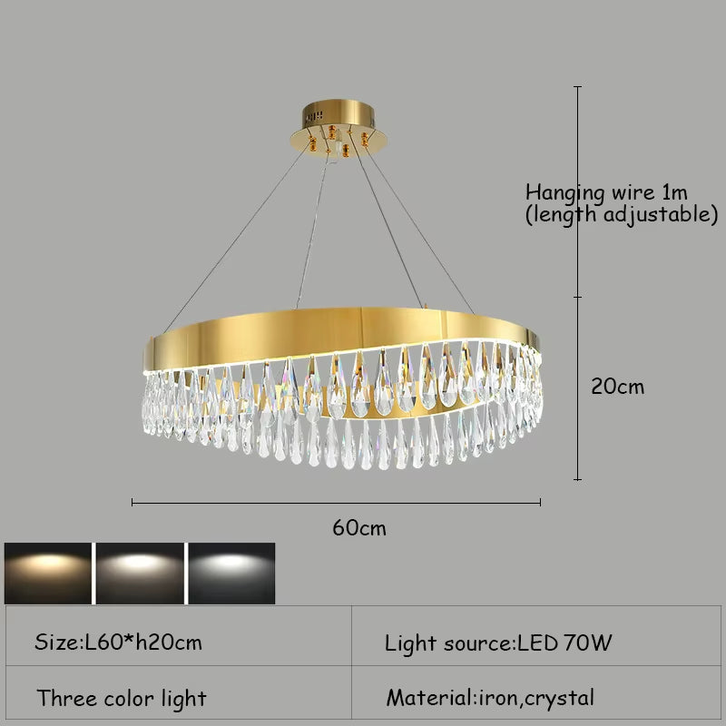 Modern Crystal Chandelier Living Room Ceiling Chandeliers Villa Loft Golden Lustre Lighting Home Decor Hanging Ceiling Lights