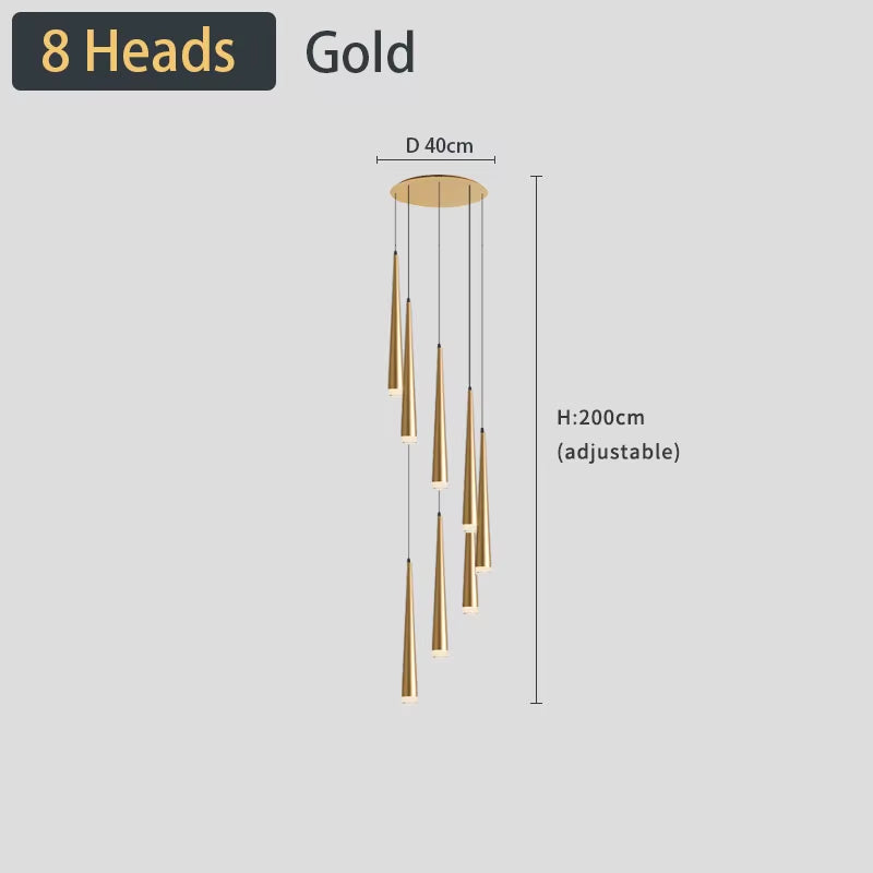 Stair Chandelier Simple Modern Atmosphere Duplex Apartment Building the Bedroom the Nordic Restaurant Loft Rotati Long Droplight