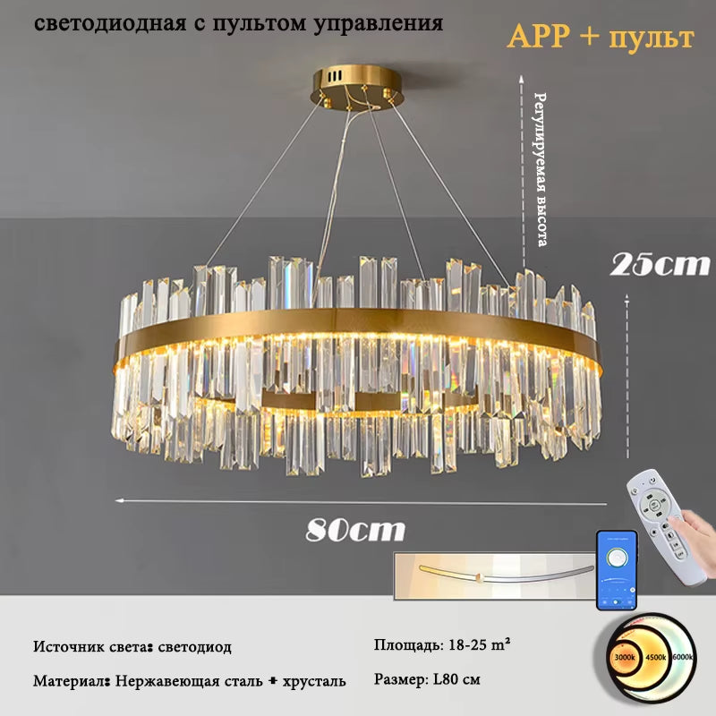 Modern Crystal Chandelier Living Room Ceiling Chandeliers Villa Loft Golden Lustre Lighting Home Decor Hanging Ceiling Lights