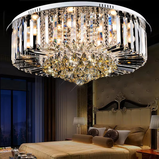 Round Desgin Led Ceiling Light E14 Crystal Ceiling Light Lustres De Cristal Abajur Lamparas De Techo for Bedroom Livingroom