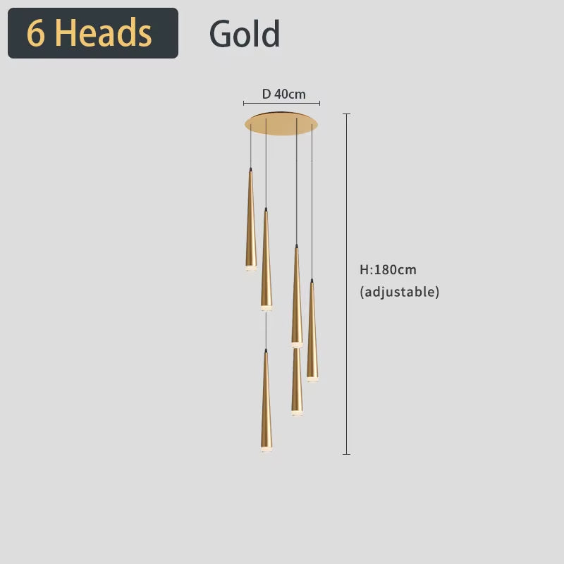 Stair Chandelier Simple Modern Atmosphere Duplex Apartment Building the Bedroom the Nordic Restaurant Loft Rotati Long Droplight