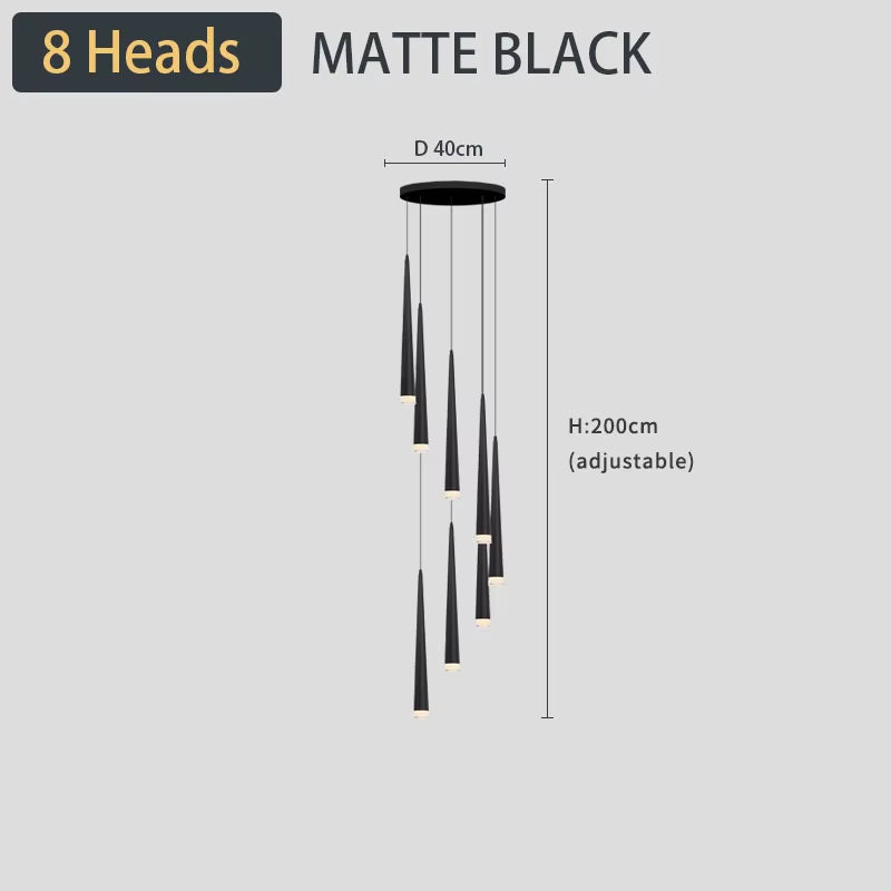 Stair Chandelier Simple Modern Atmosphere Duplex Apartment Building the Bedroom the Nordic Restaurant Loft Rotati Long Droplight