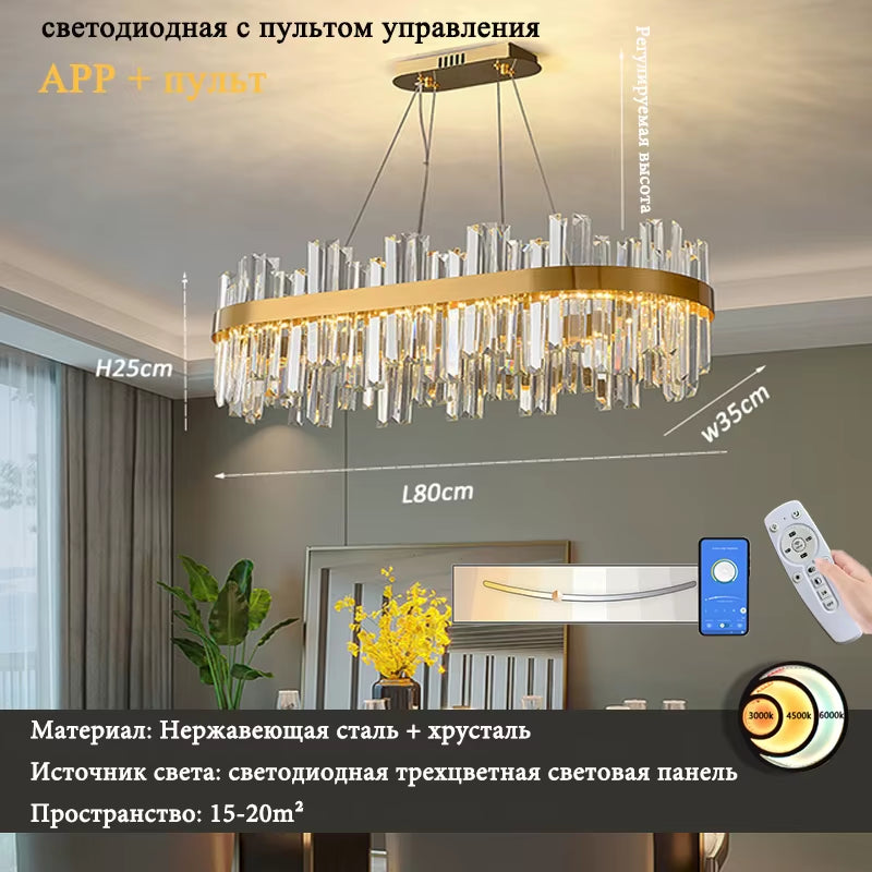 Modern Crystal Chandelier Living Room Ceiling Chandeliers Villa Loft Golden Lustre Lighting Home Decor Hanging Ceiling Lights