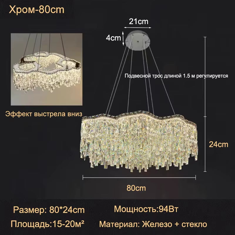 Modern Crystal Chandelier Living Room Ceiling Chandeliers Villa Loft Golden Lustre Lighting Home Decor Hanging Ceiling Lights