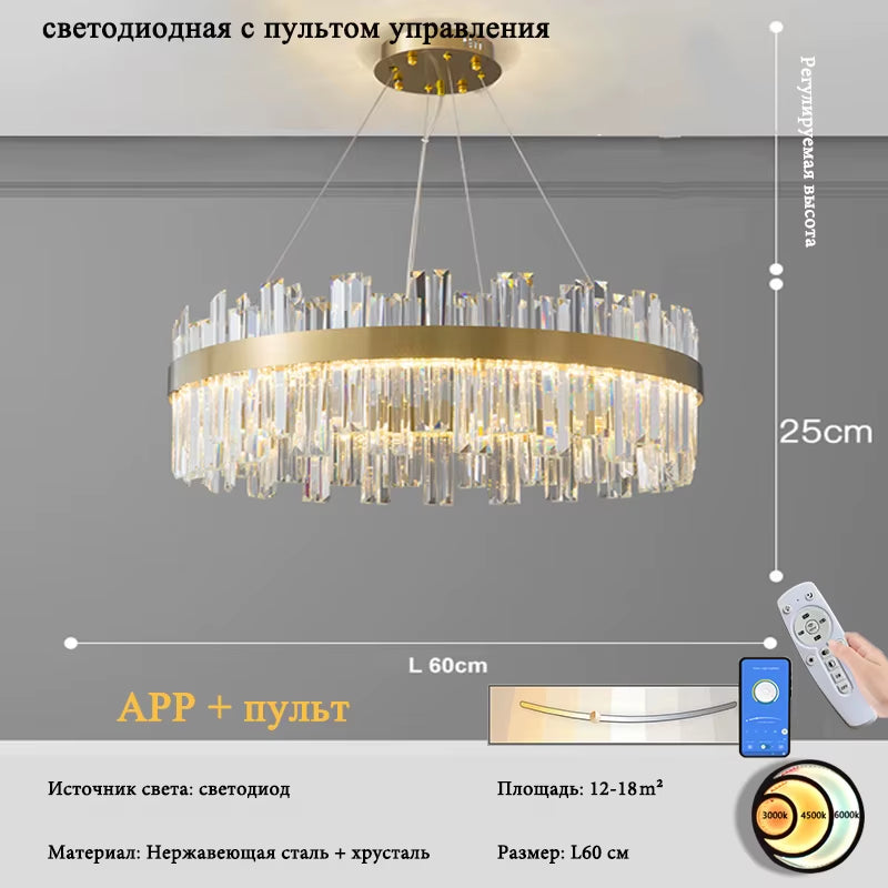Modern Crystal Chandelier Living Room Ceiling Chandeliers Villa Loft Golden Lustre Lighting Home Decor Hanging Ceiling Lights
