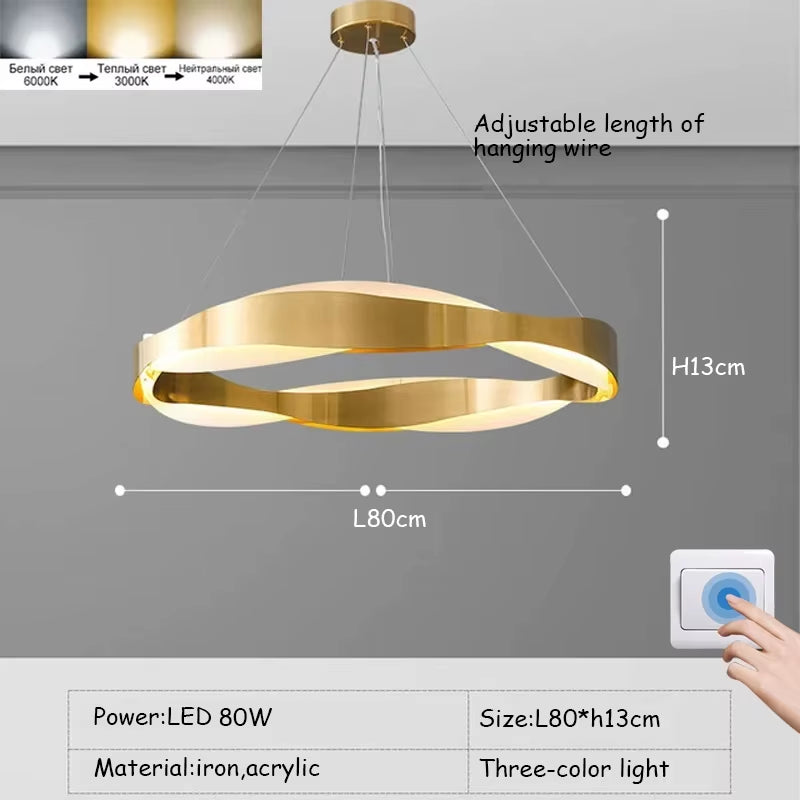 Modern Crystal Chandelier Living Room Ceiling Chandeliers Villa Loft Golden Lustre Lighting Home Decor Hanging Ceiling Lights