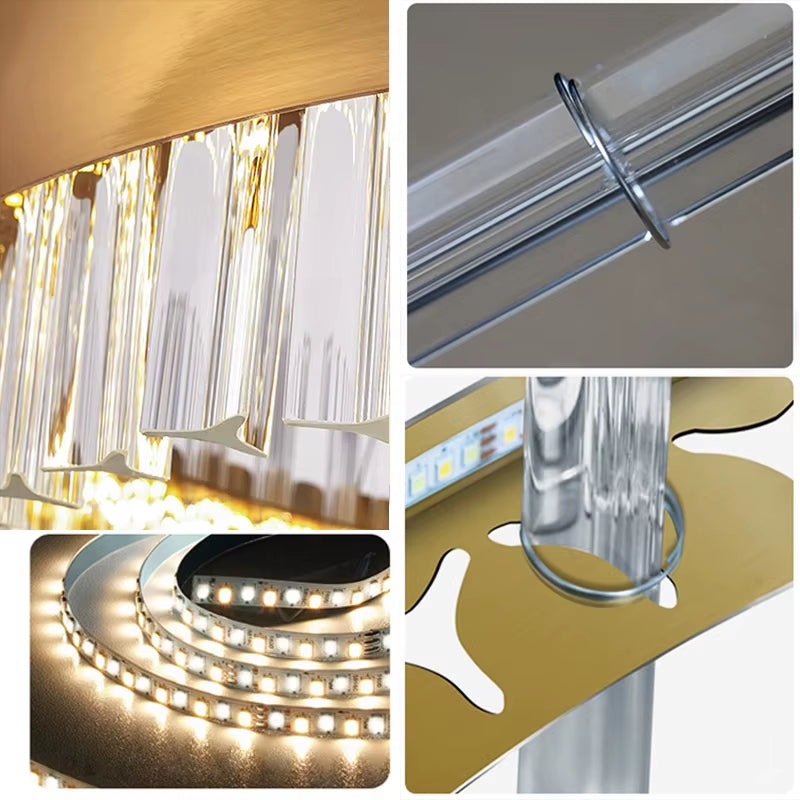 Modern Crystal Chandelier Living Room Ceiling Chandeliers Villa Loft Golden Lustre Lighting Home Decor Hanging Ceiling Lights